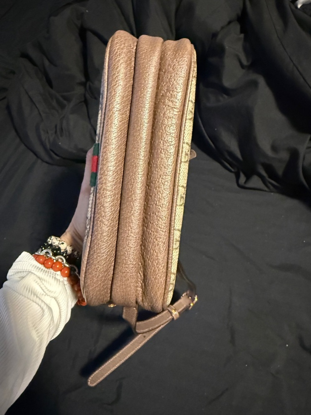 Gucci Ophidia Beige GG Supreme triple zipper Canvas Crossbody - Picture 9 of 15